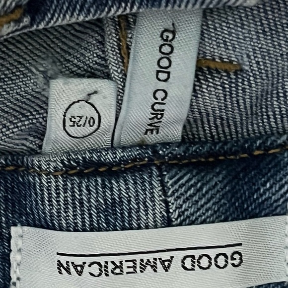 Good America Good Curve Distressed Jeans Sz 0/25 - Picture 8 of 9